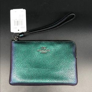 NWT Coach Hologram Corner Zip Wristlet